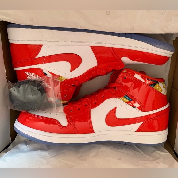 Air Jordan 1 Mid SE, Chile Red / White, Men's Size 10, DC7294 600, NEW WITH BOX! - Picture 8 of 11